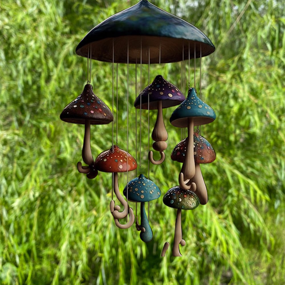 Handmade Art Mushroom Wind Chime