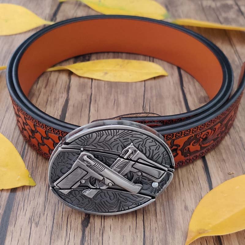 🔥LAST DAY 50% OFF🔥Fashion Punk Men's Hidden Folding Knife Leather Belt