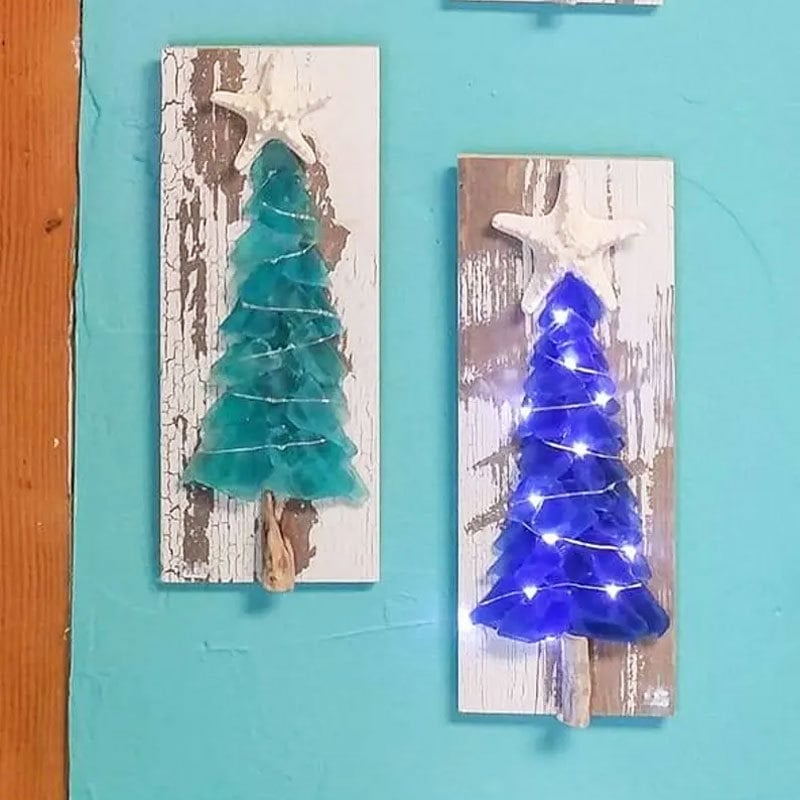 DIY Sea Glass Christmas Tree