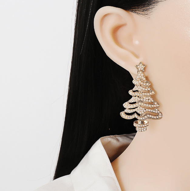 Shiny Christmas Tree Earrings