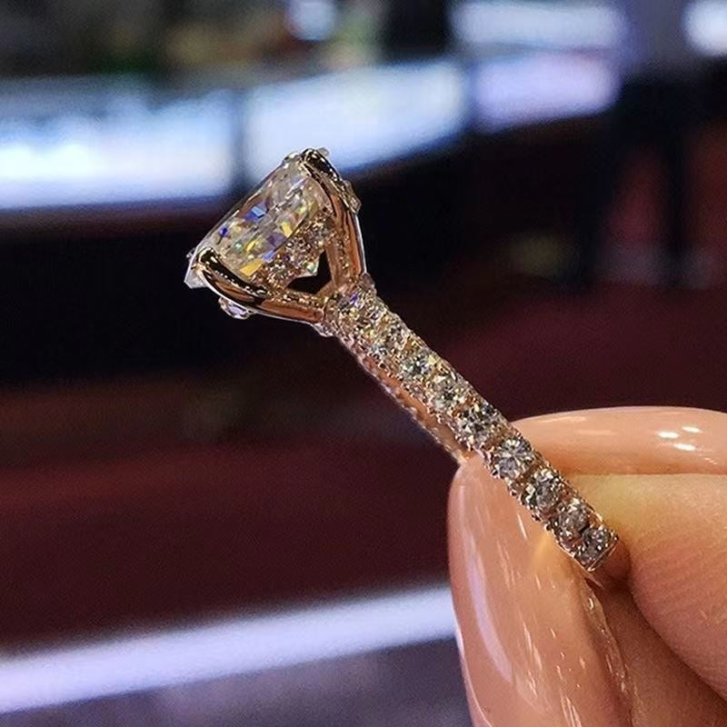 π₯925 Sterling Silver Full Star River Moissan Diamond Ring, Handmade with 266 Moissan Diamonds