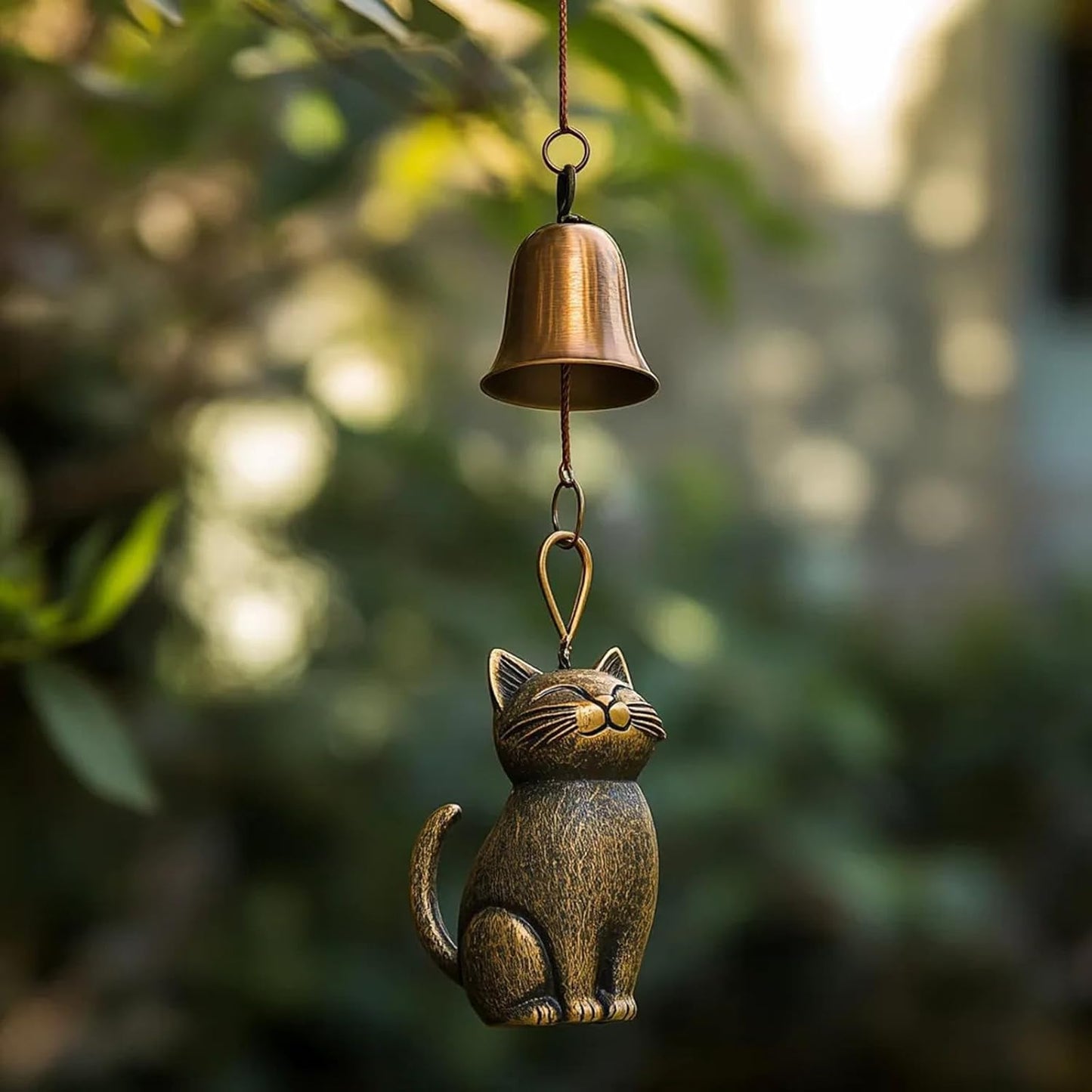 Handcrafted Vintage Patio Cat Wind Chime