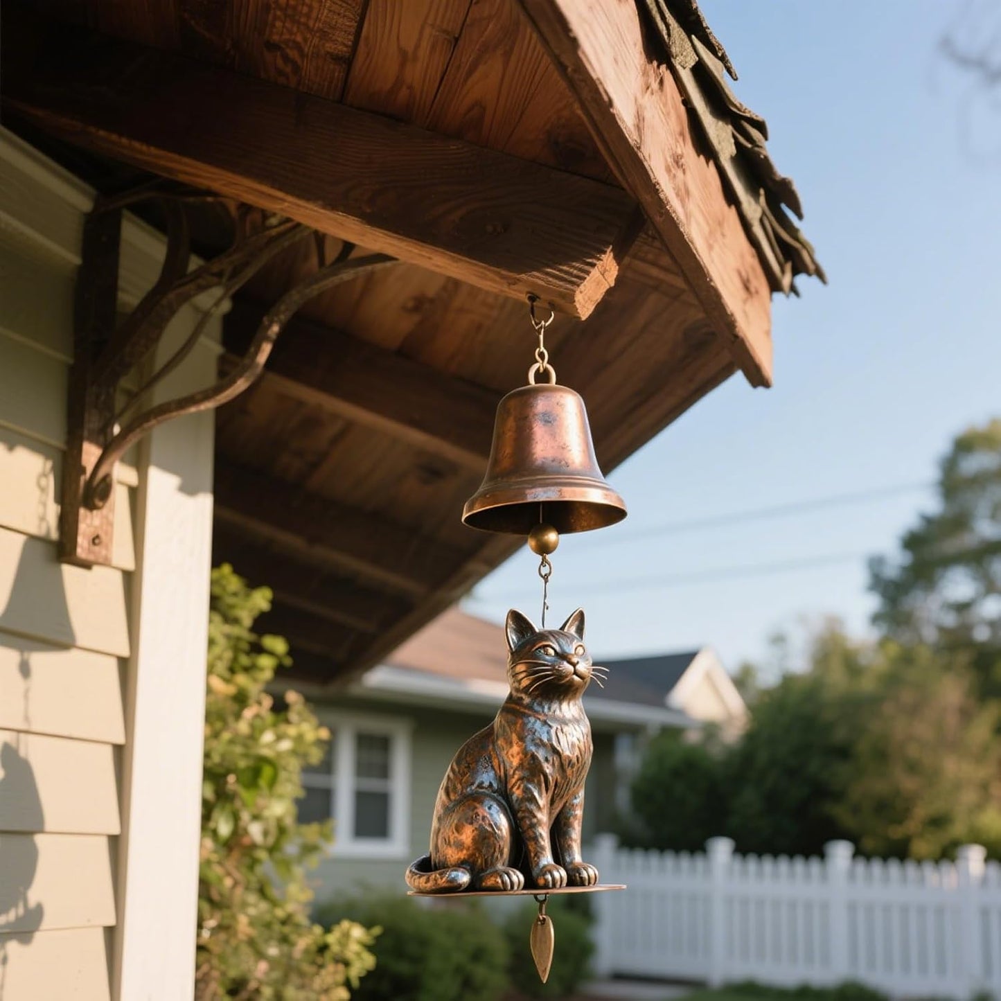 Handcrafted Vintage Patio Cat Wind Chime