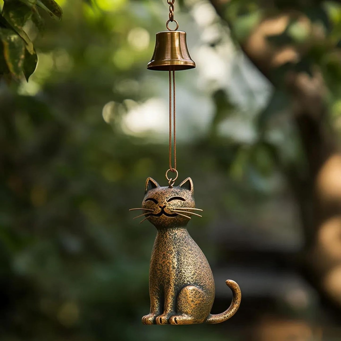 Handcrafted Vintage Patio Cat Wind Chime