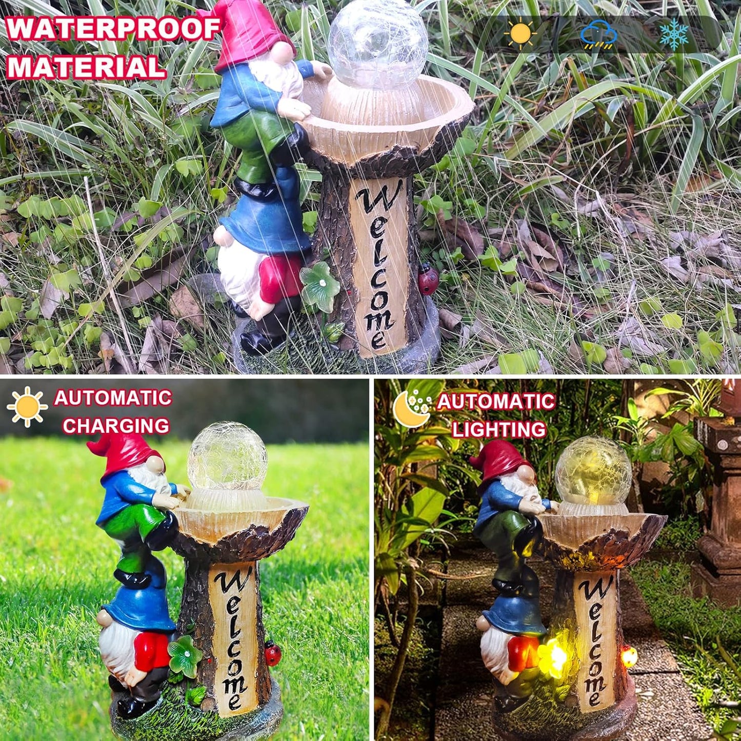 Outdoor Garden Angel Gnome Statue