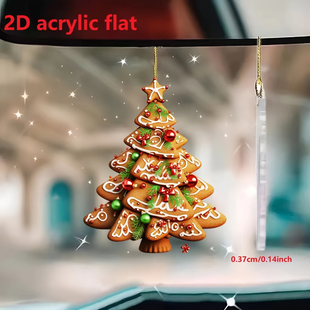 Cross-Border New Products Creative Christmas Tree Car Pendants Christmas Acrylic Decoration Festival Home Decorations