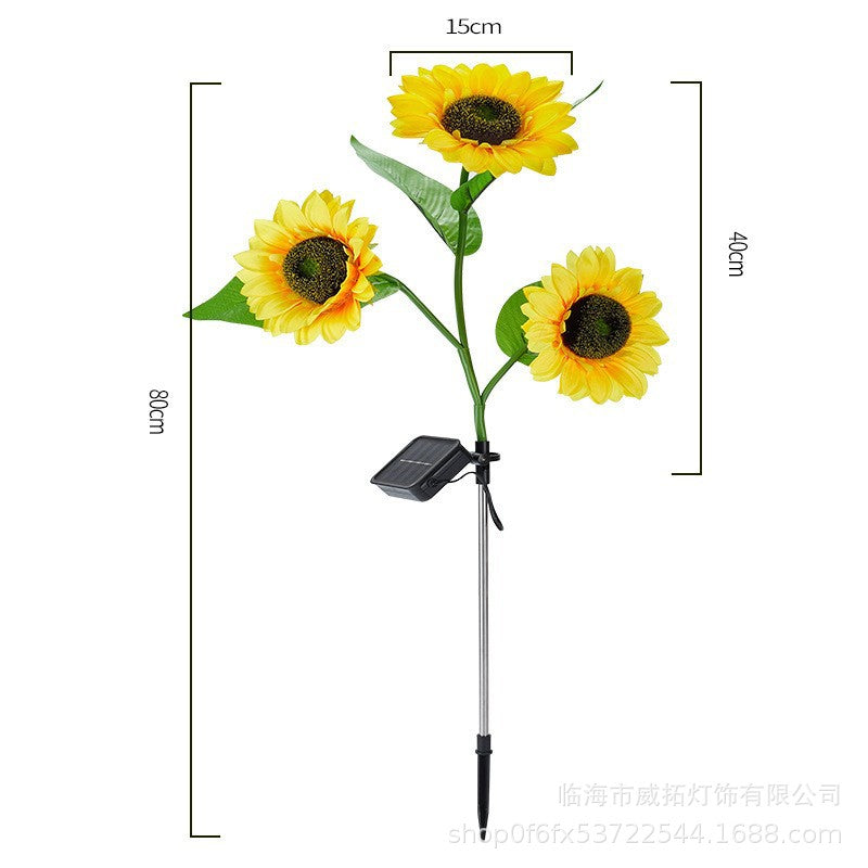 Solar sunflower ground decorative light