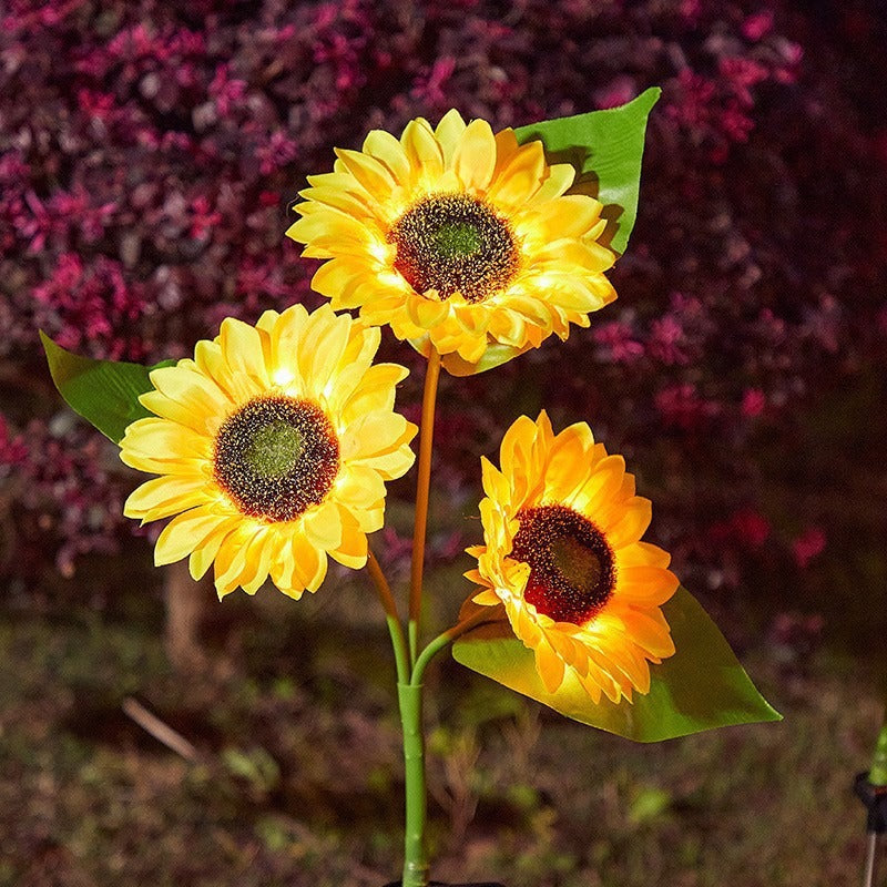 Solar sunflower ground decorative light