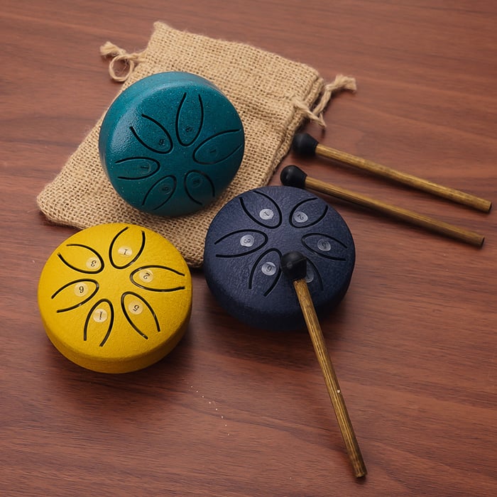 ๐ Early Christmas Sale - 49% OFF ๐ต Buddha Stones Mini Steel Tongue Drum Kit (3 Inch)