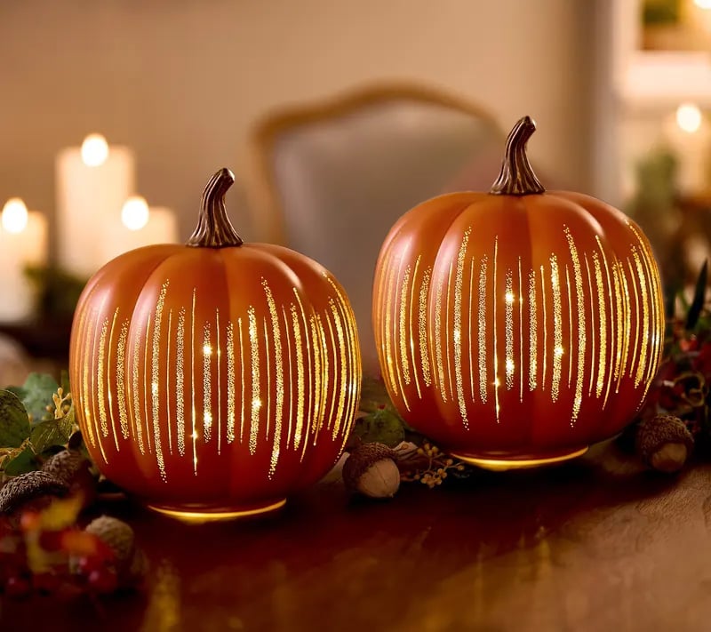 🔥2025 HOT SALE - 🎃Buy Large, Get Small FREE! 🎃✨ Illuminated Starry Night Pumpkins by Valerie✨