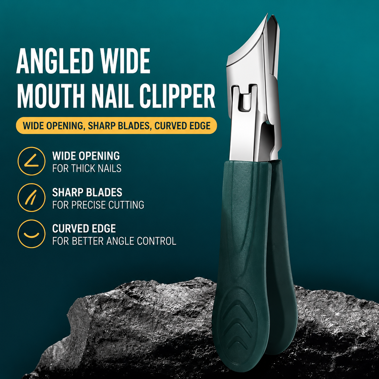 Ultra-sharp eagle-beak angled nail clippers