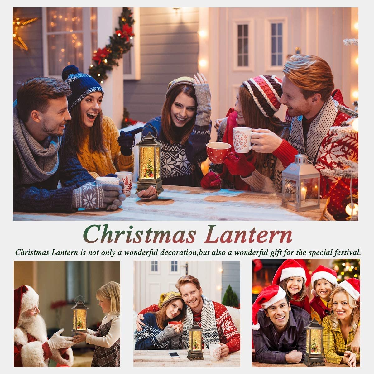 🌲Christmas Sale 48% OFF - Snow Globe Christmas Lantern Decorations