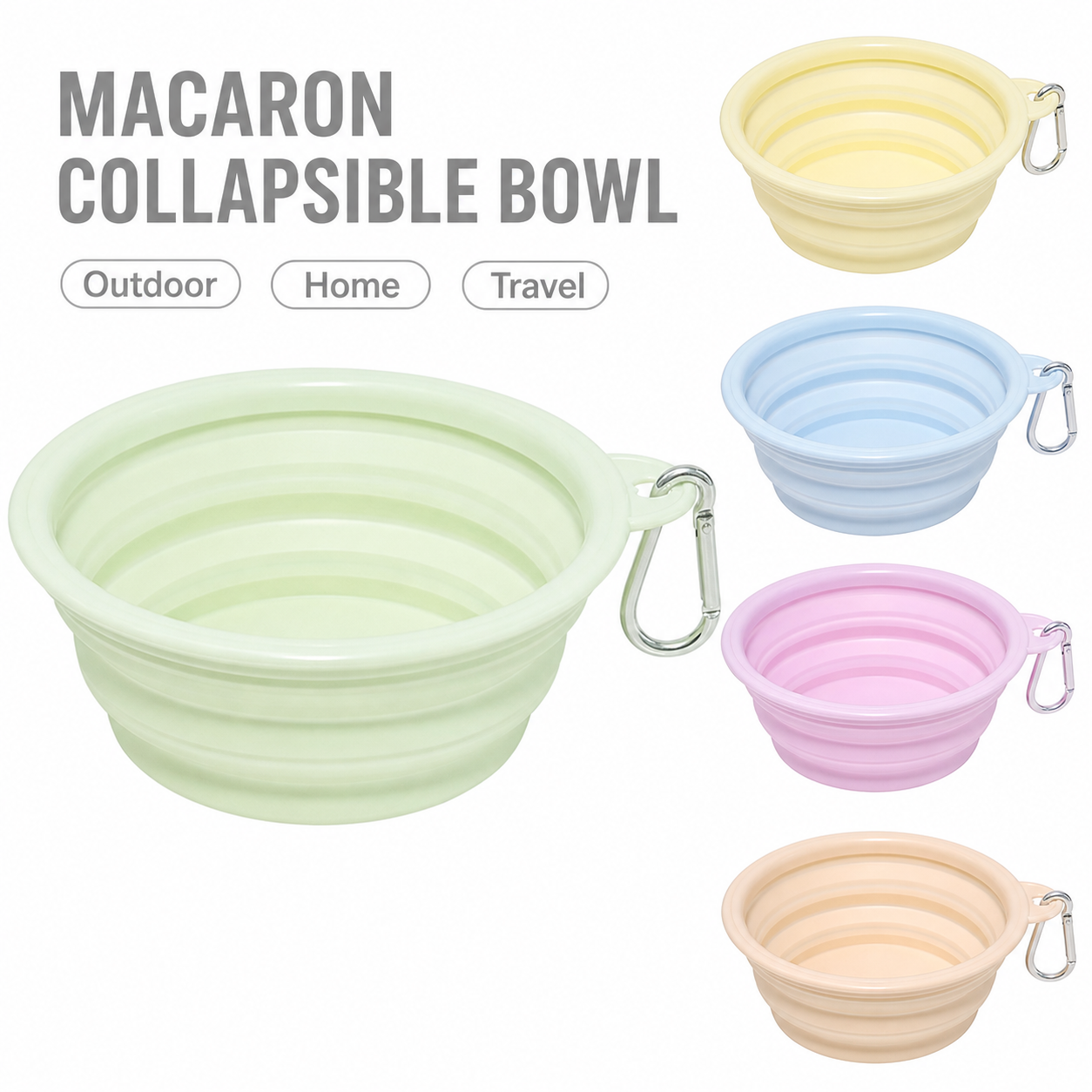Collapsible Pet Bowl – Portable Outdoor Silicone Bowl