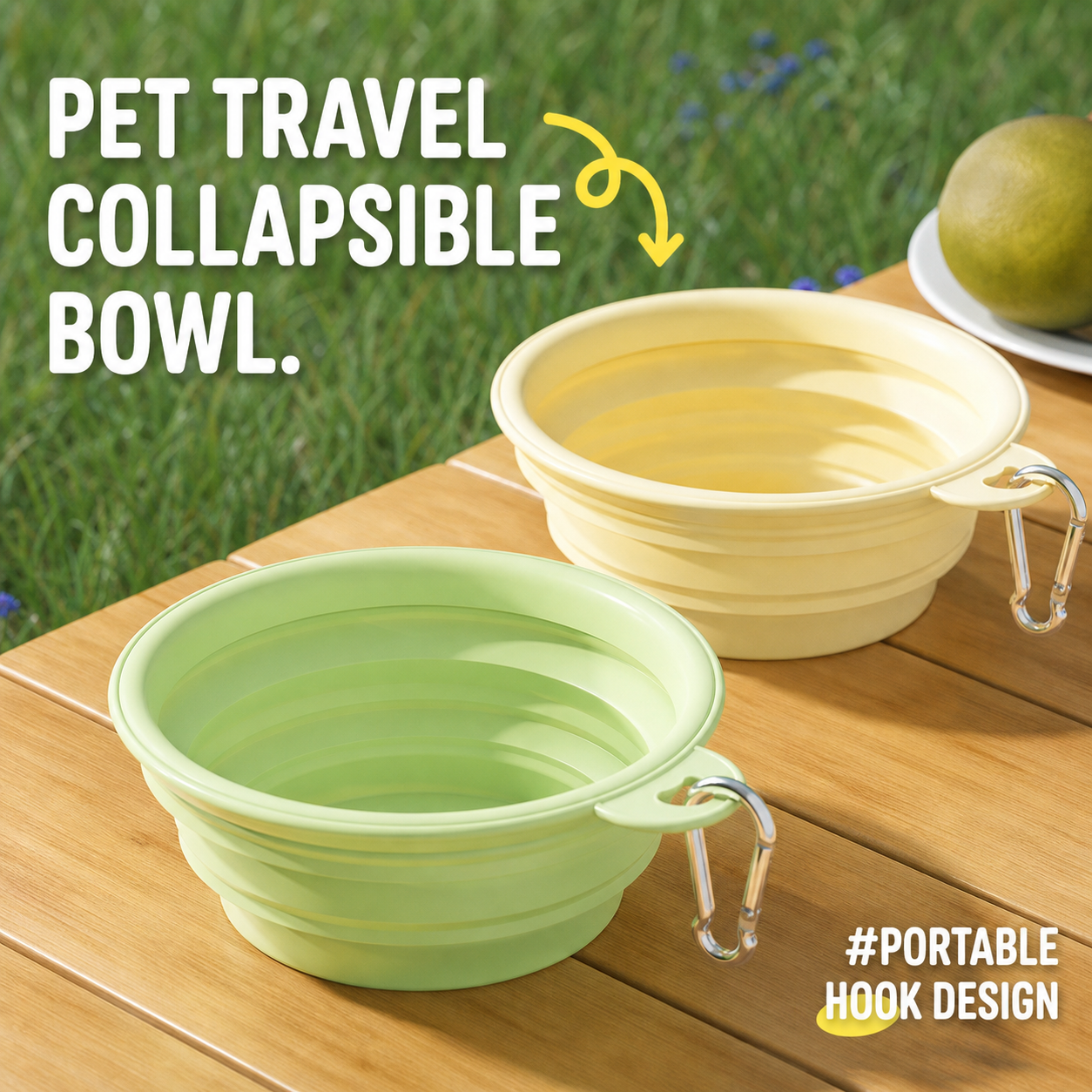 Collapsible Pet Bowl – Portable Outdoor Silicone Bowl