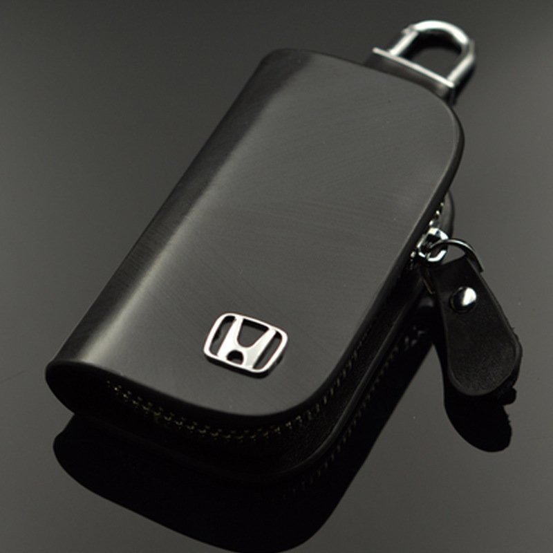 💥$19.99🚗 Car Key Pouch,Wood Grain Cowhide Leather