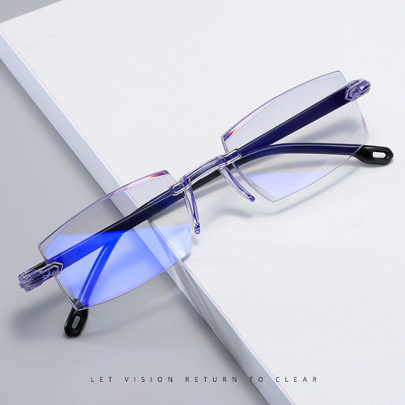New rimless anti-blue light ready-to-wear prescription glasses
