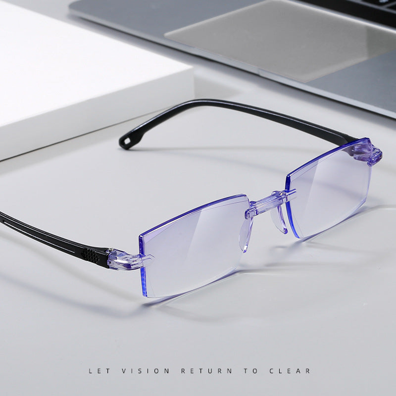 New rimless anti-blue light ready-to-wear prescription glasses