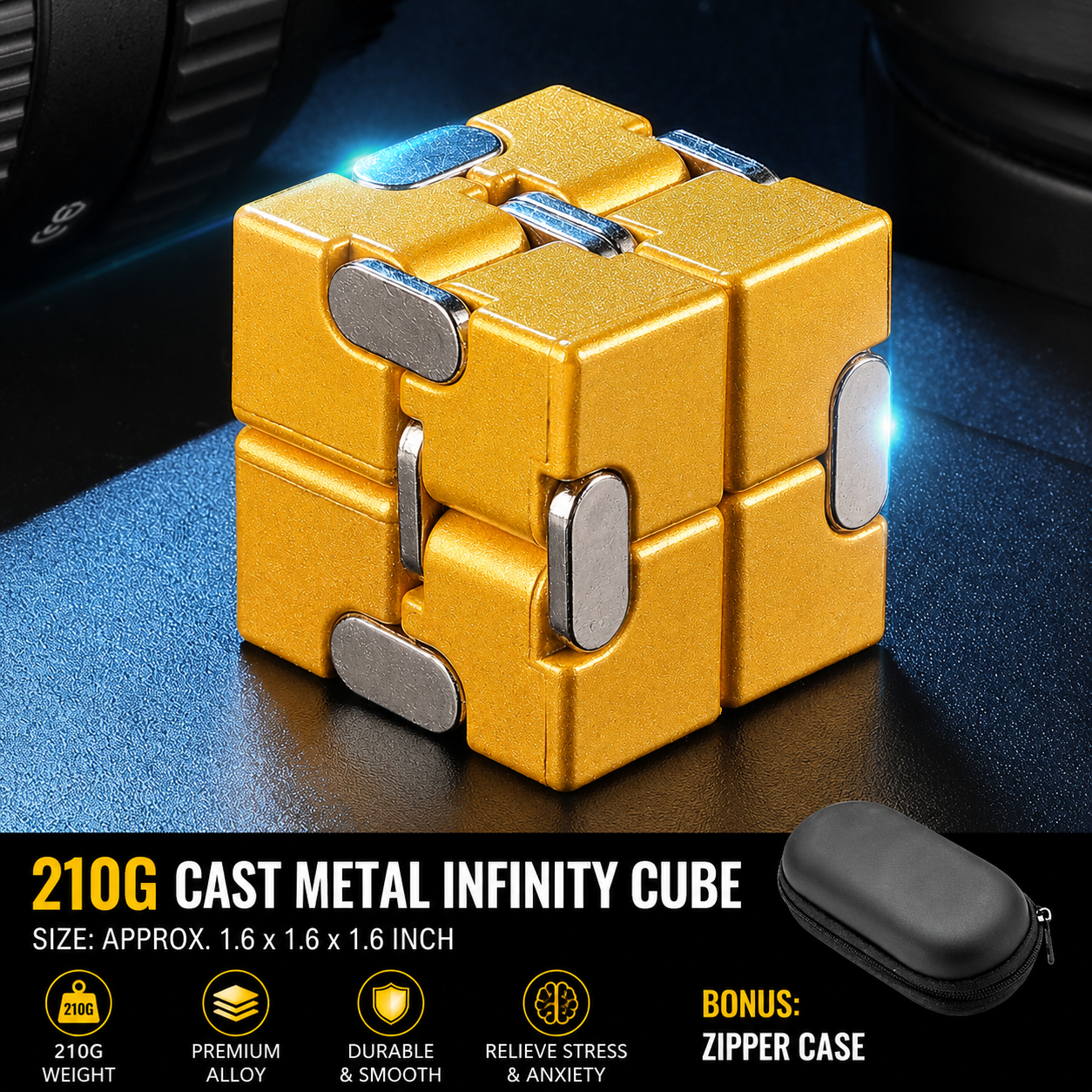 Infinite Flip Cube—A Versatile Stress-Relief Gadget
