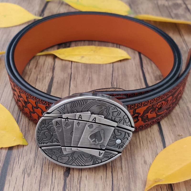 🔥LAST DAY 50% OFF🔥Fashion Punk Men's Hidden Folding Knife Leather Belt