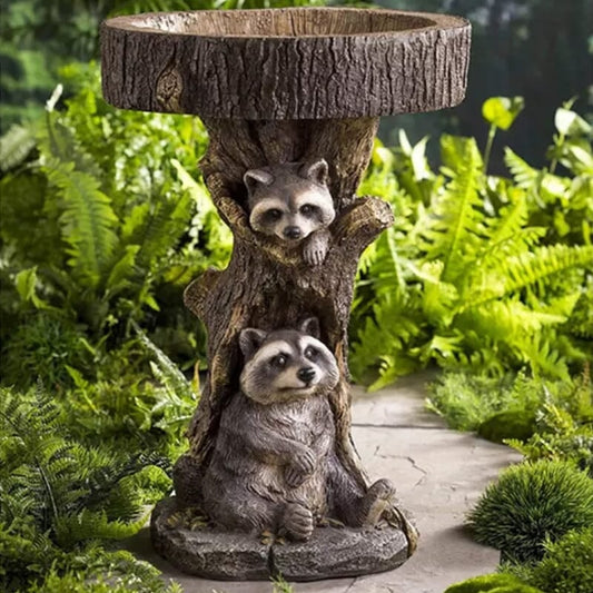 Raccoon Animal Resin Feeder