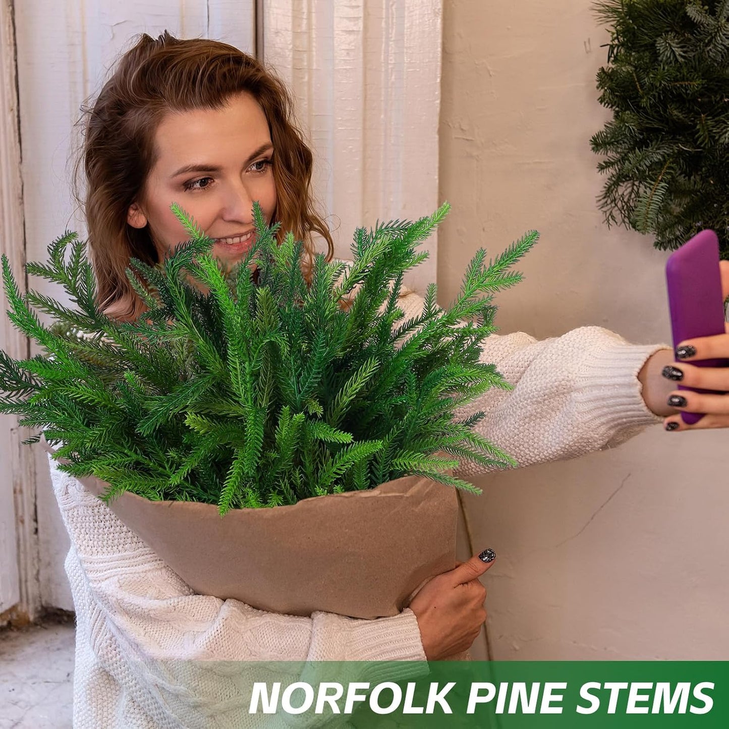🎄Super popular🎄Christmas greenery Norfolk pine branches