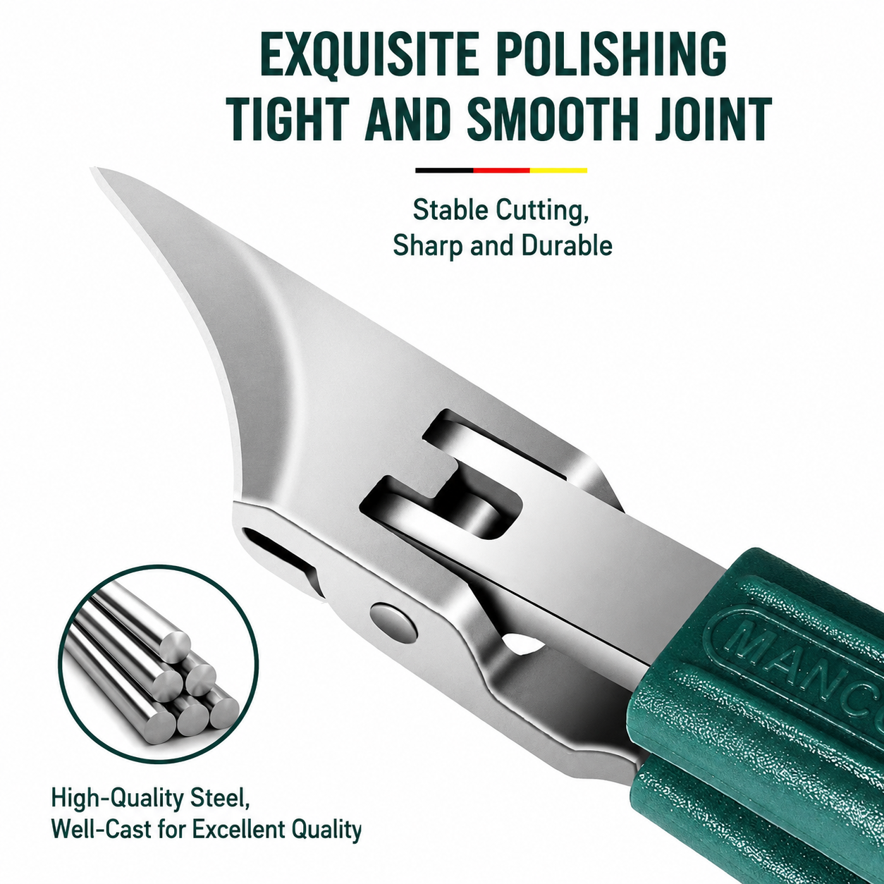 Ultra-sharp eagle-beak angled nail clippers