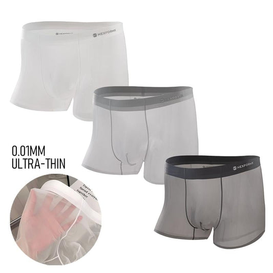 🔥🎁Summer Comfort Men's Ultra-Thin Cooling Boxer Briefs Lightweight Microfiber Underwear Breathable No-Show Design ( 💥 3 PACK )