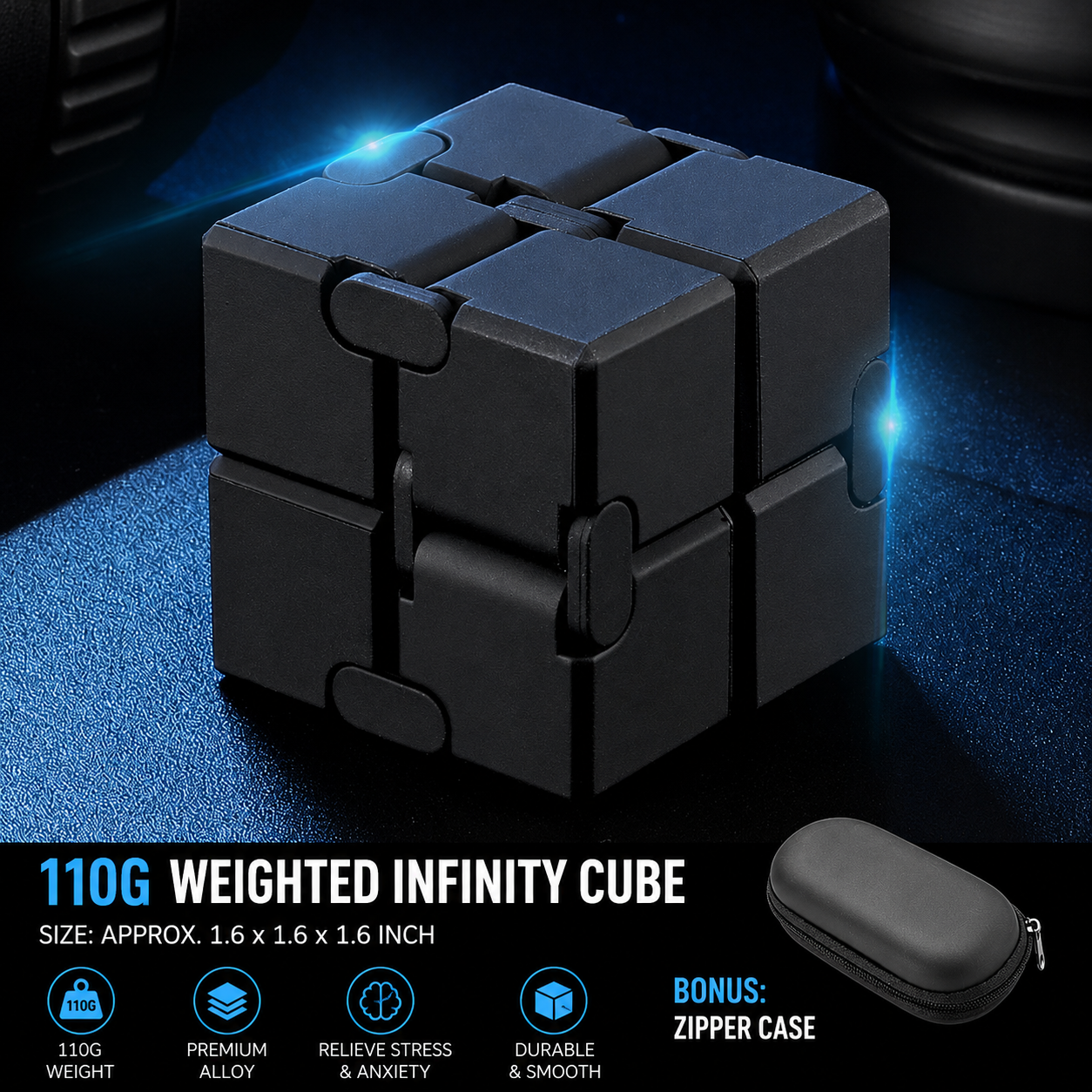 Infinite Flip Cube—A Versatile Stress-Relief Gadget