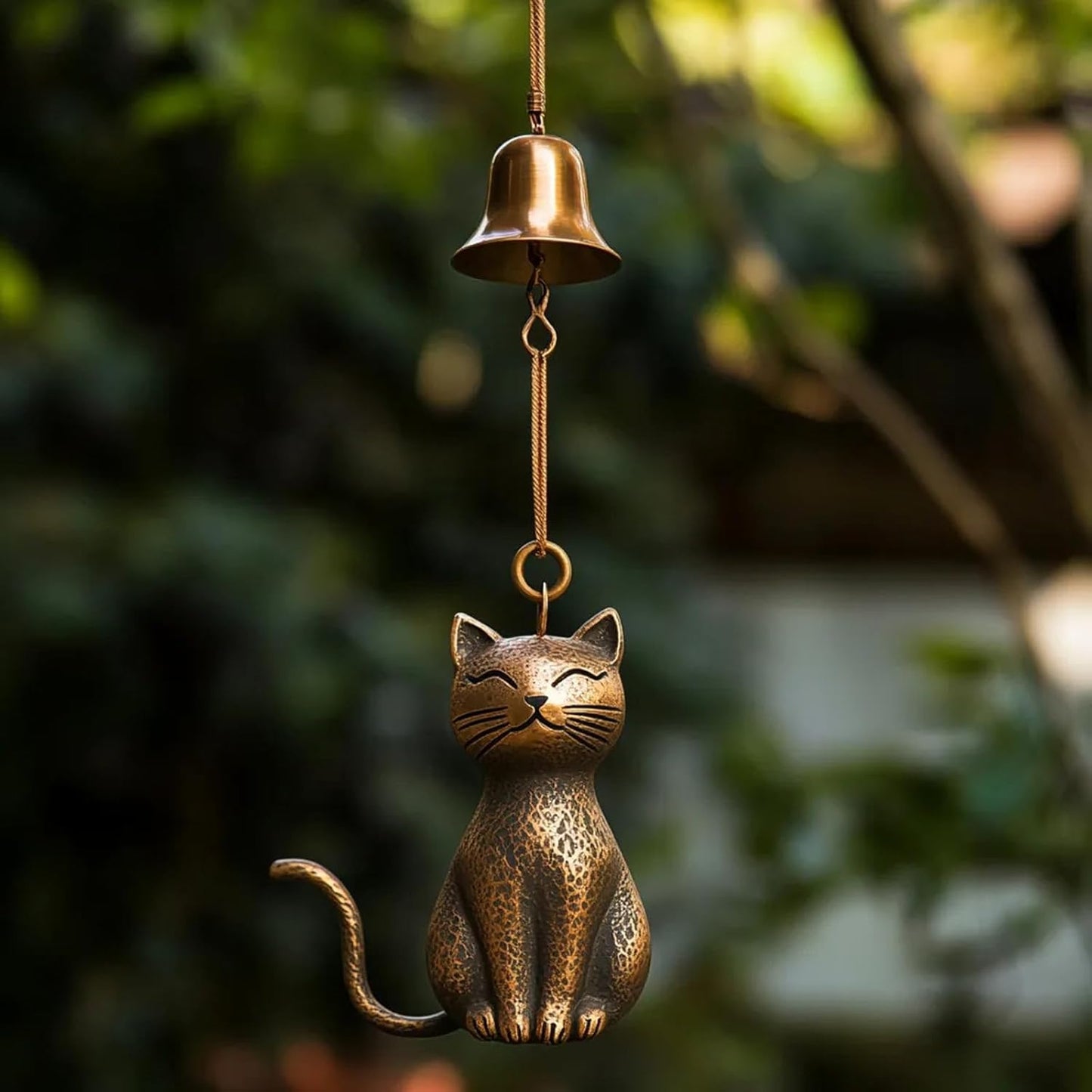 Handcrafted Vintage Patio Cat Wind Chime