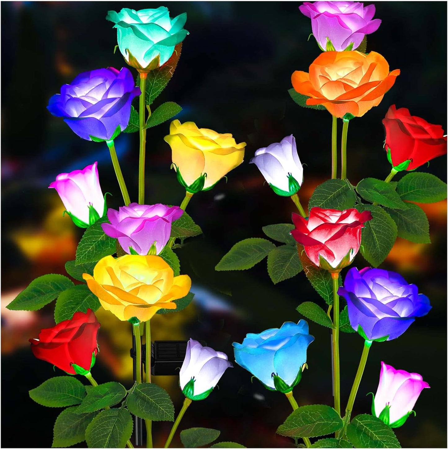 Solar Colorful Rose Garden Light