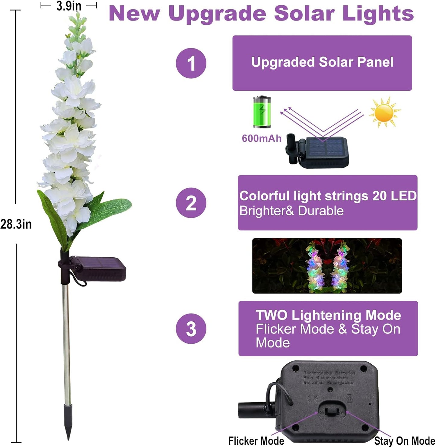 Solar Delphinium Garden Light