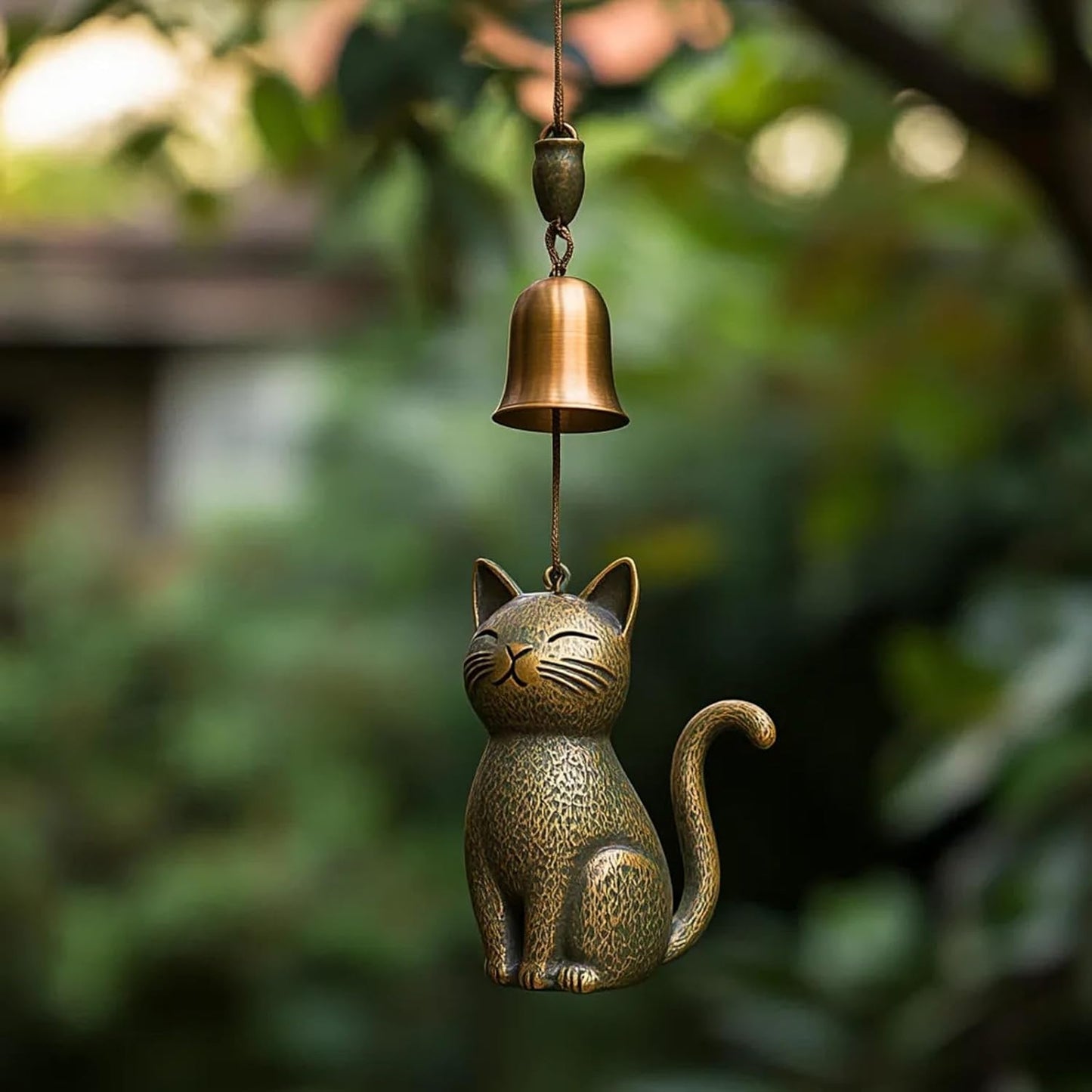Handcrafted Vintage Patio Cat Wind Chime