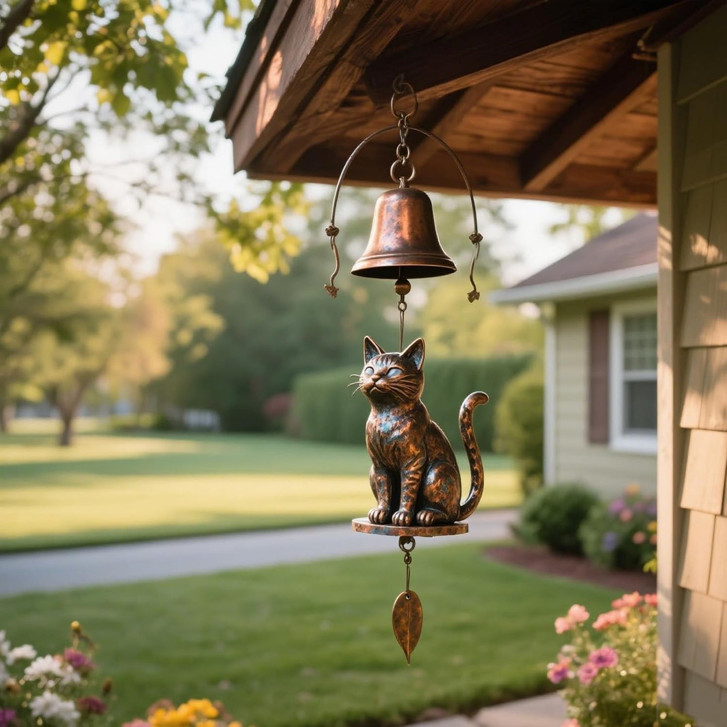 Handcrafted Vintage Patio Cat Wind Chime