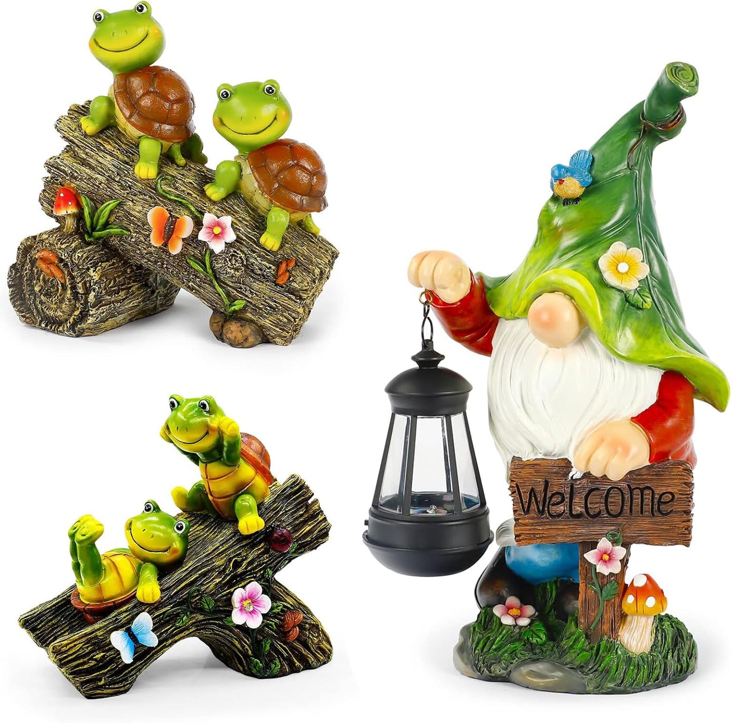 Turtle statues and gnome statues outdoor decorations