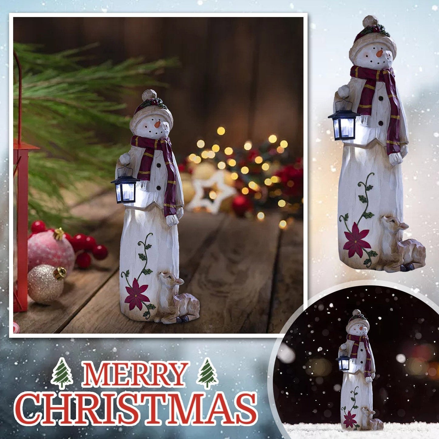 woodland snowman decorative lights