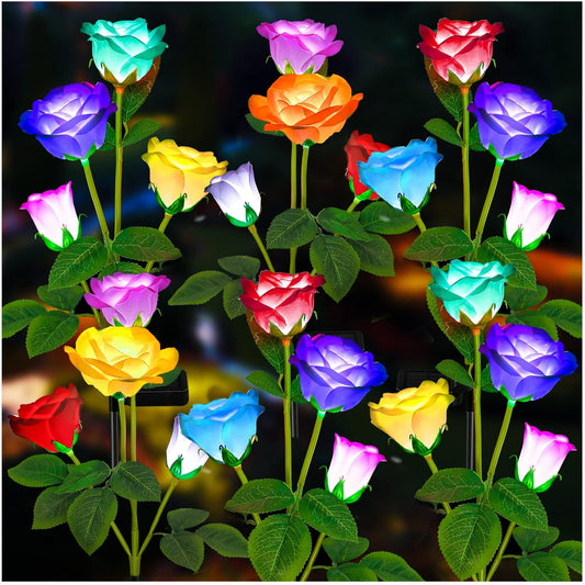 Solar Colorful Rose Garden Light