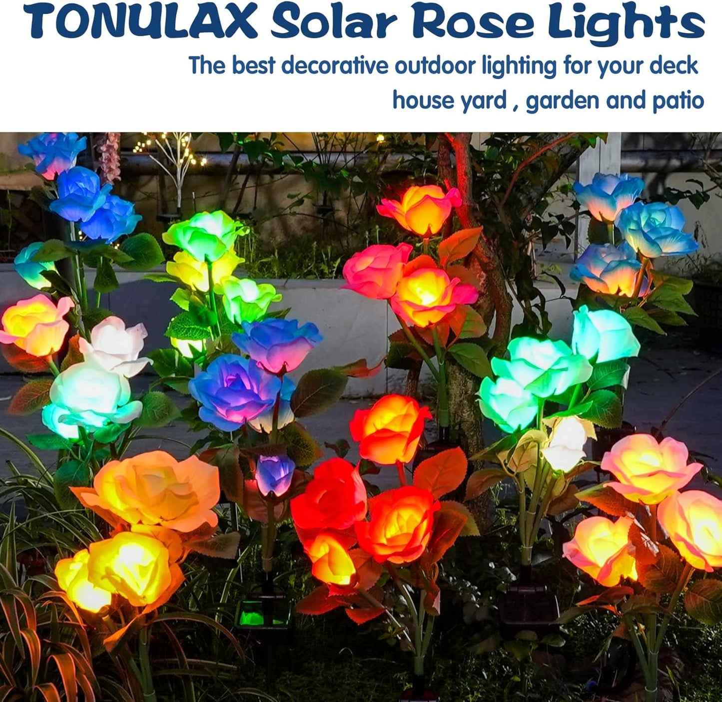 Solar Colorful Rose Garden Light