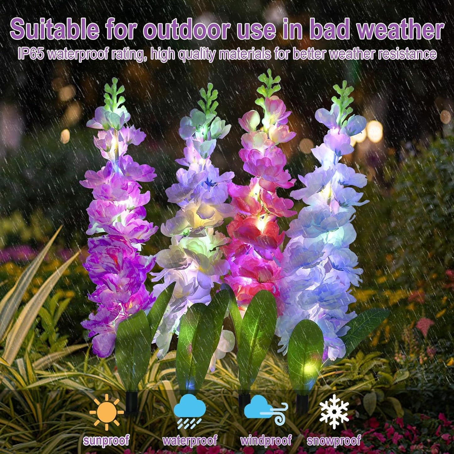 Solar Delphinium Garden Light