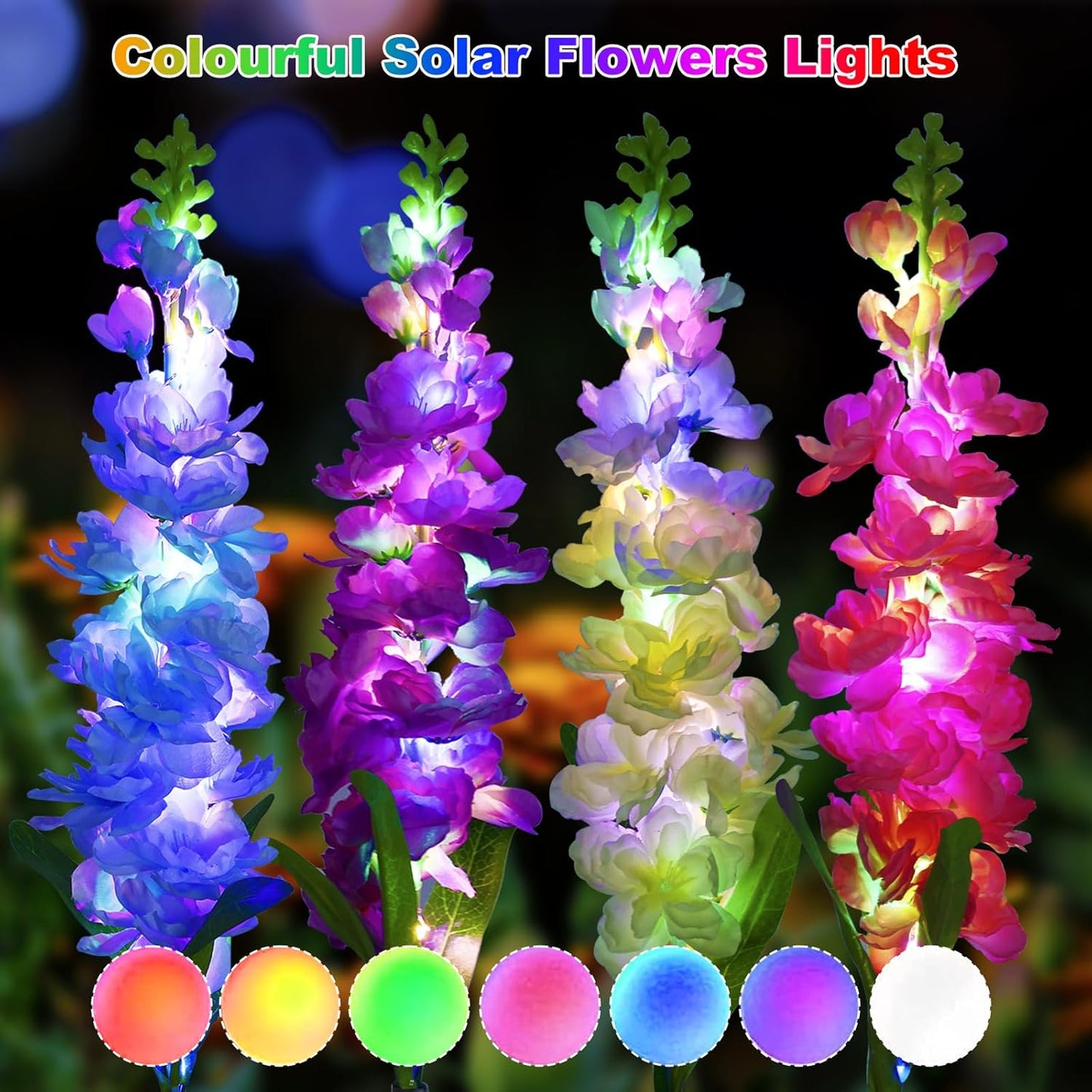 Solar Delphinium Garden Light