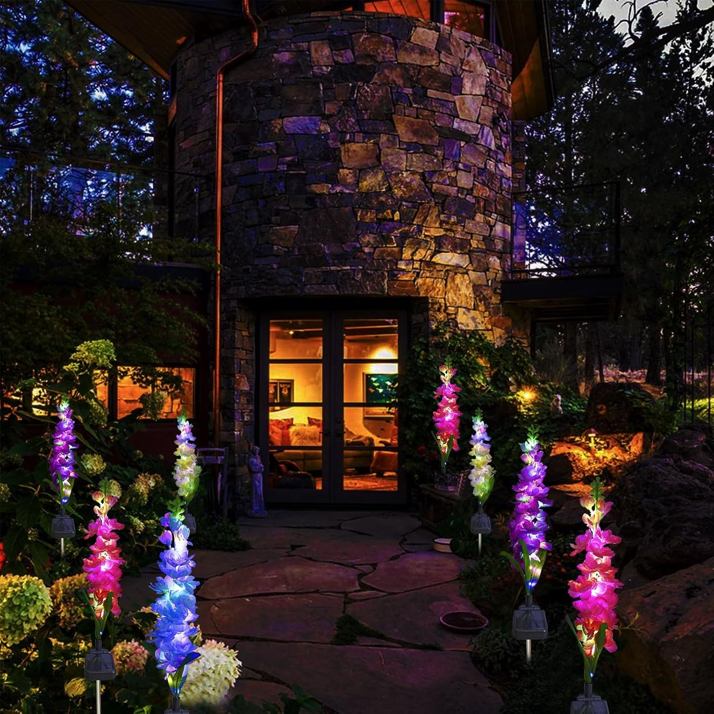 Solar Delphinium Garden Light