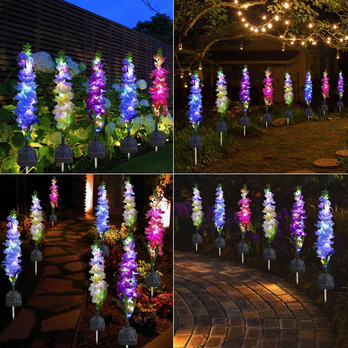 Solar Delphinium Garden Light