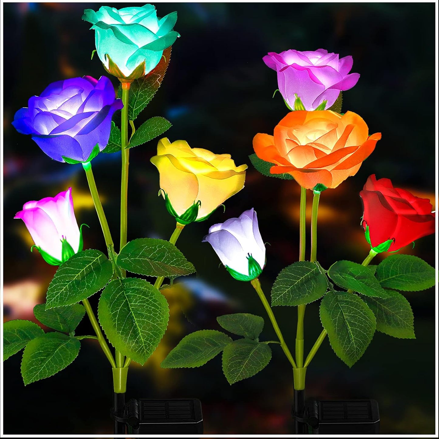 Solar Colorful Rose Garden Light