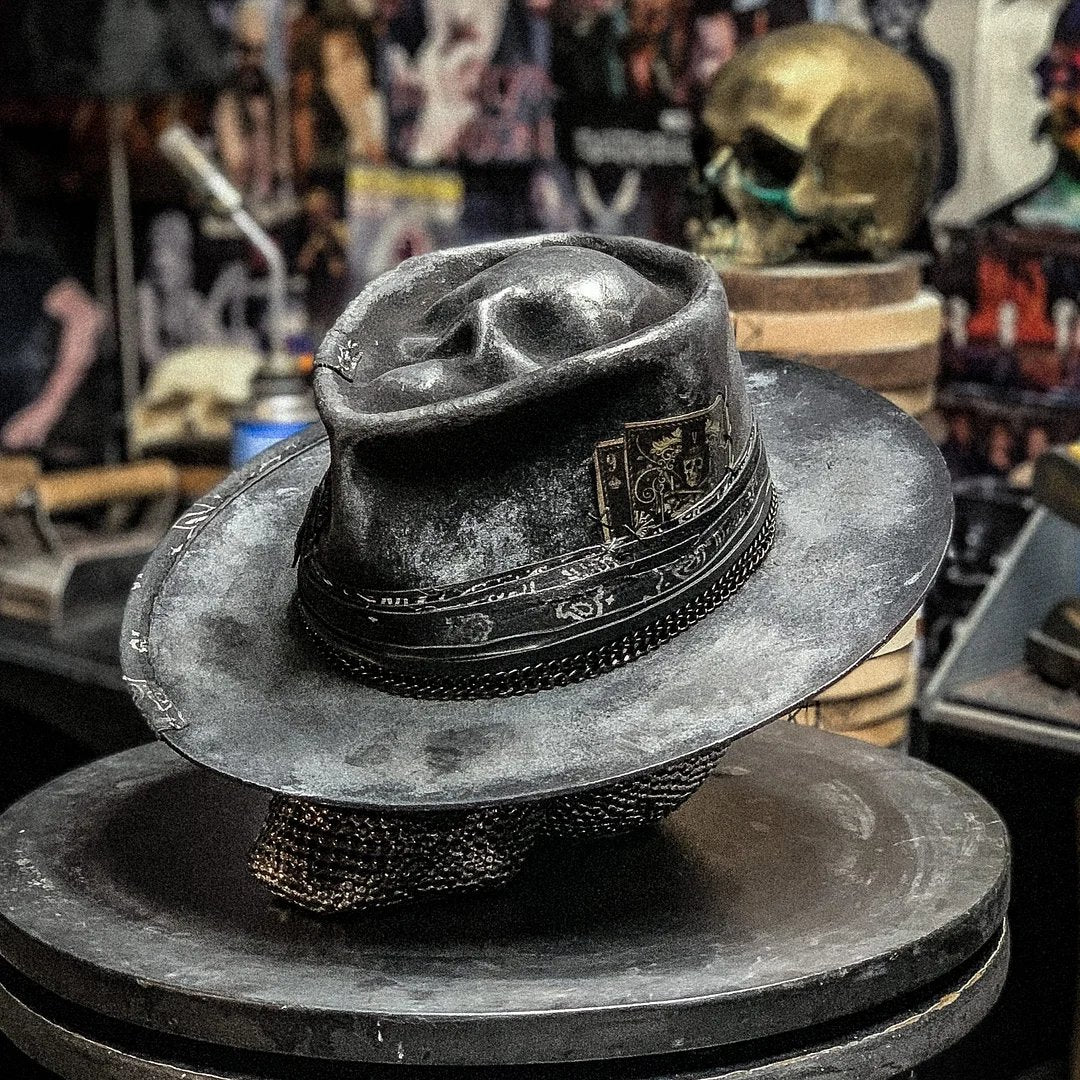 🔥Limited Time - Half Price Sale💀"Harvester of Sorrow" Handmade Skull Hat