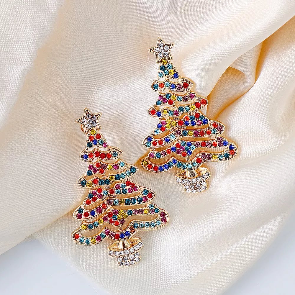 Shiny Christmas Tree Earrings