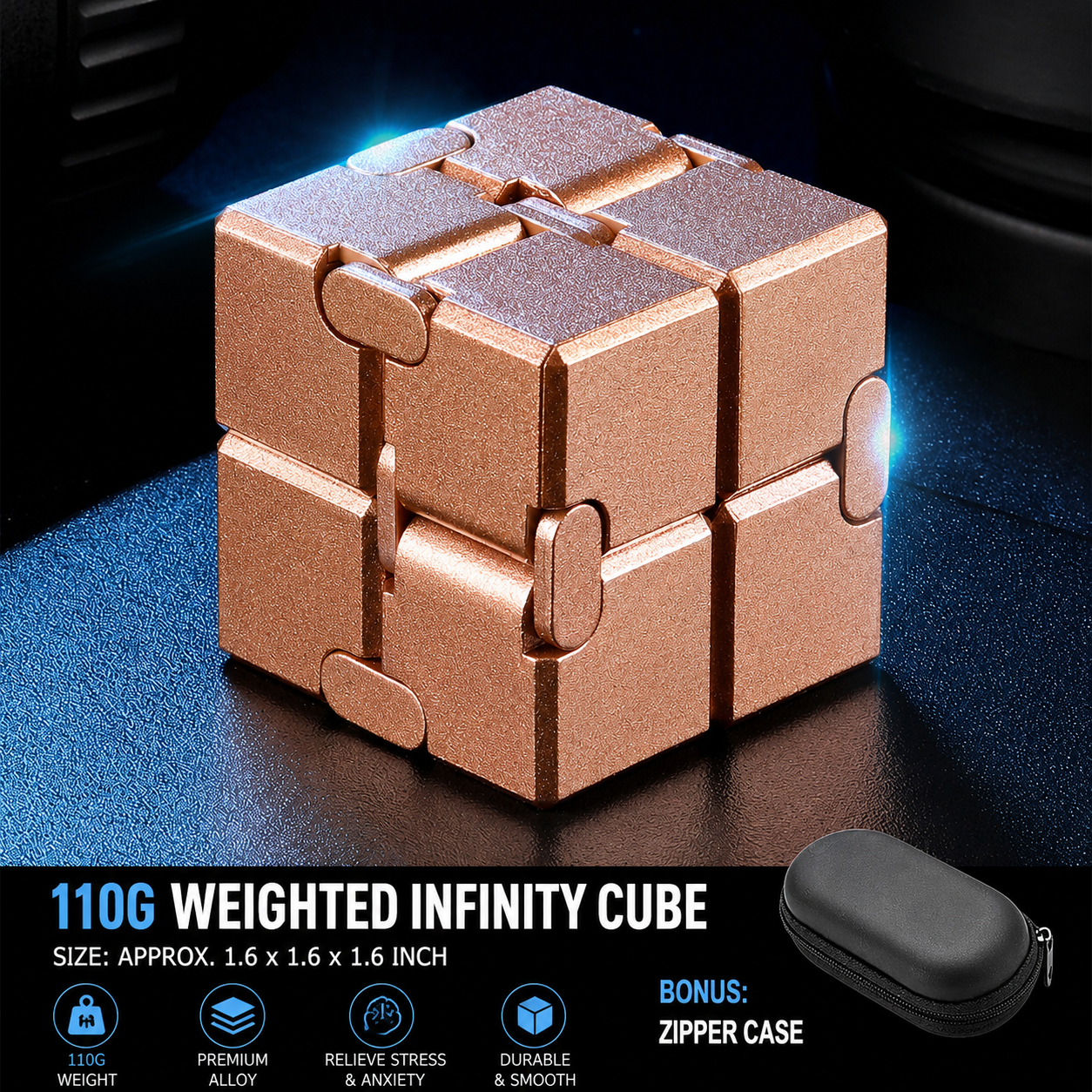 Infinite Flip Cube—A Versatile Stress-Relief Gadget
