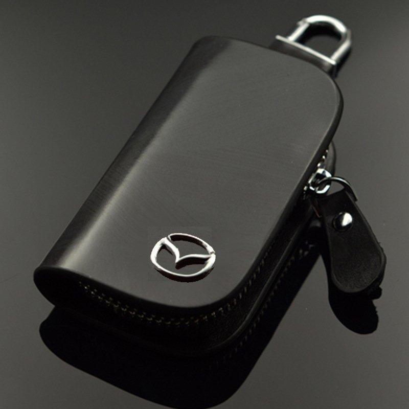 💥$19.99🚗 Car Key Pouch,Wood Grain Cowhide Leather