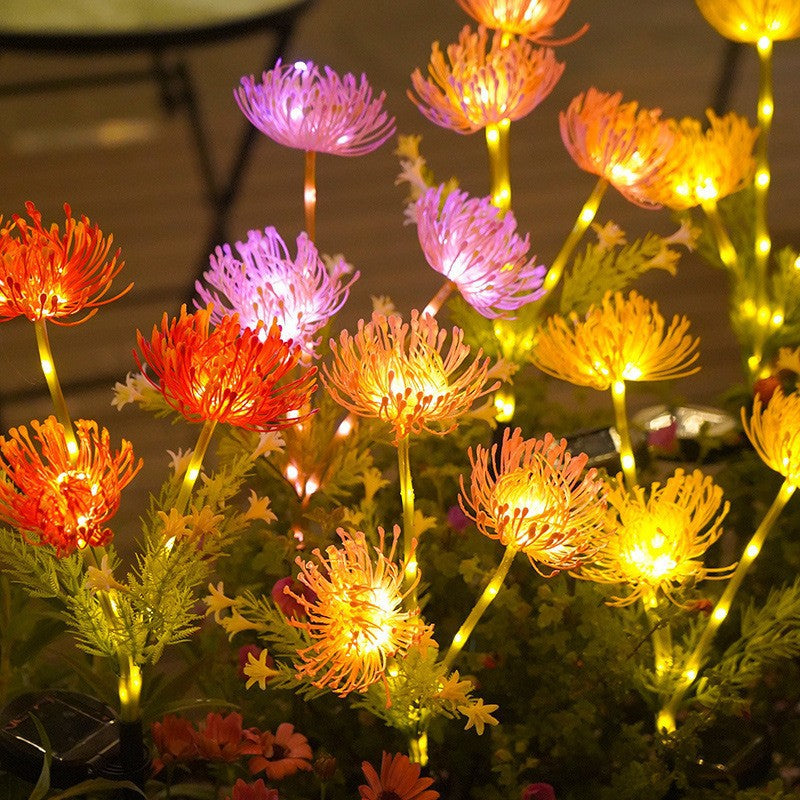 Solar powered flower lantern