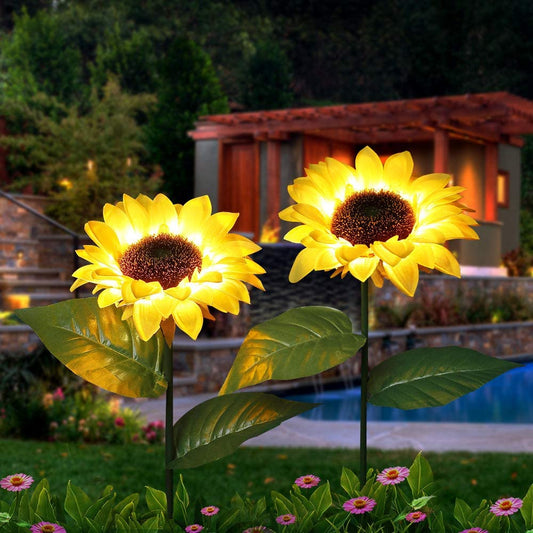 Solar sunflower ground decorative light