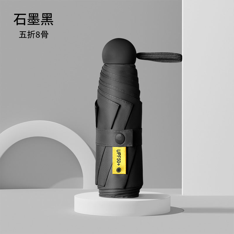 Capsule Sun Umbrella, Vinyl Sunscreen For Women, Rain Or Shine, Reinforced Foldable, 50% Off, Mini, Ultra-Light, Portable, Compact