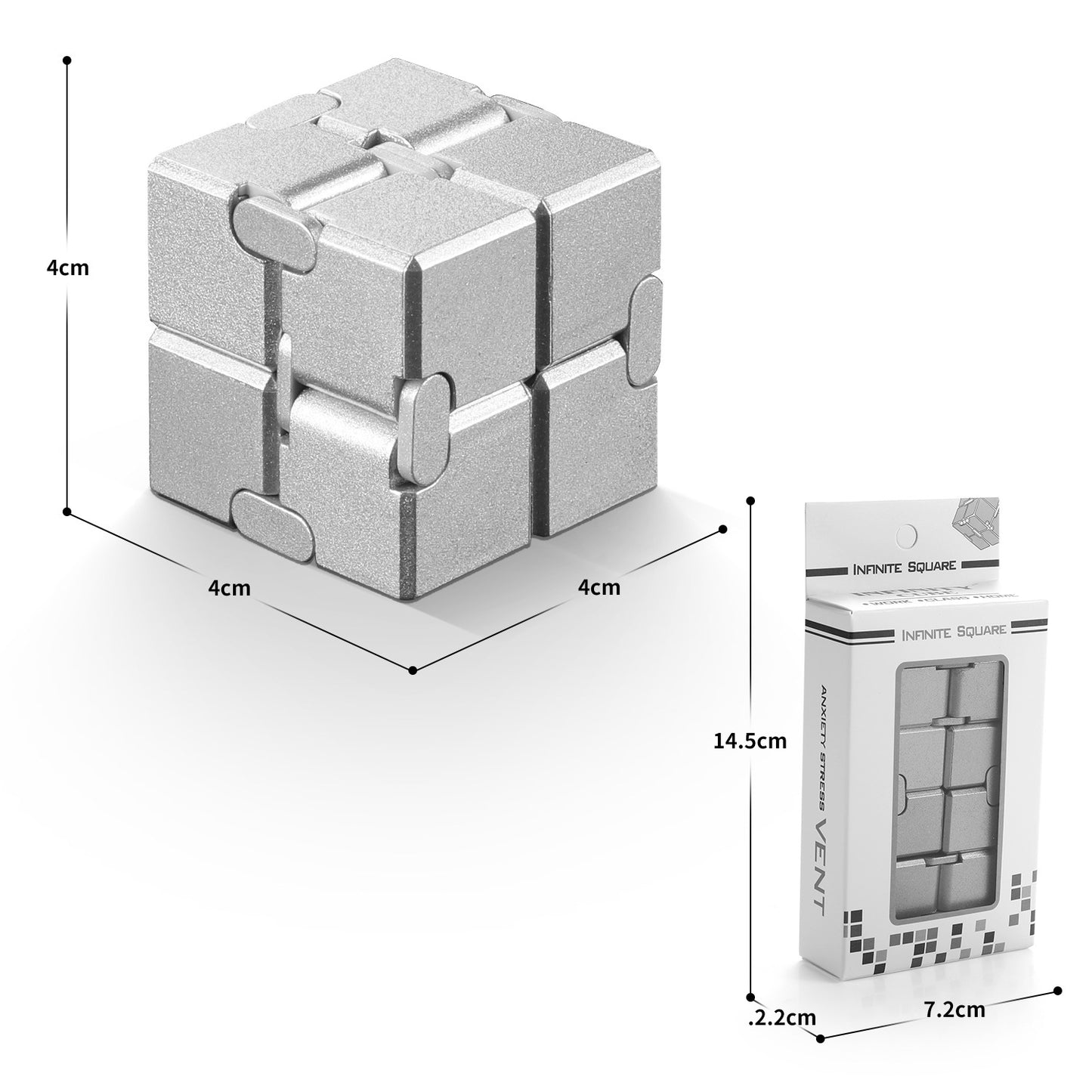 Cross-Border Wholesale Unlimited Rubik'S Cube, Ever-Changing Decompression Artifact, Decompression Toy, Adult Flipping Alloy Metal Finger Cube